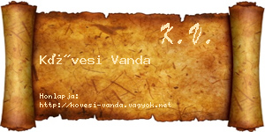 Kövesi Vanda névjegykártya